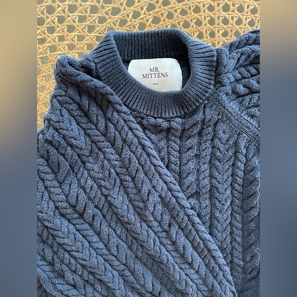 I Love Mr Mittens Navy Cable Knit Sweater - Picture 2 of 6
